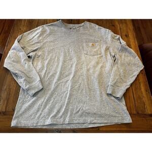 Carhartt Loose Fit Long Sleeve Tee Men’s Size XL Pocket Tee Work Shirt Gray